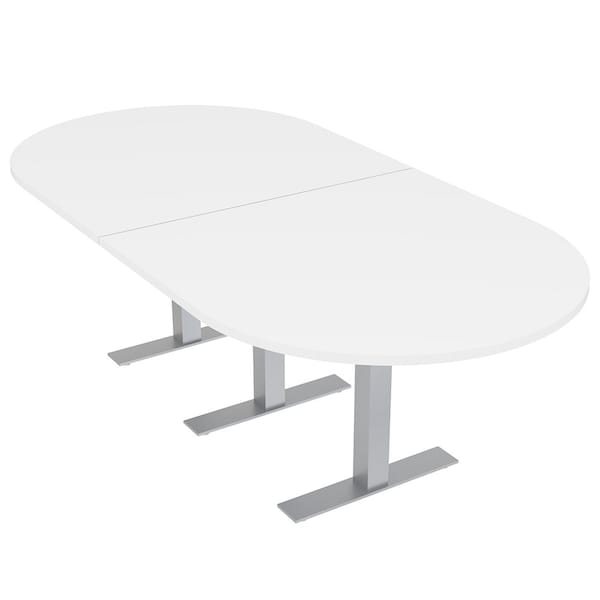 45 in W, 96 in L, 29 in H, Engineered Wood Top, White